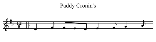Paddy Cronin's - staff notation