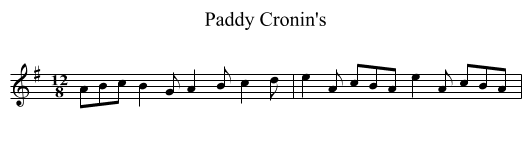 Paddy Cronin's - staff notation
