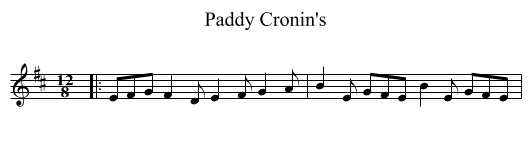 Paddy Cronin's - staff notation