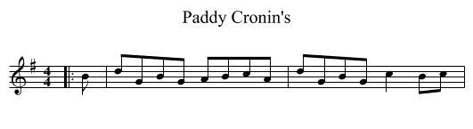 Paddy Cronin's - staff notation