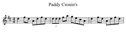 Paddy Cronin's - staff notation