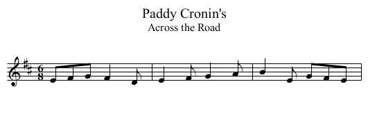 Paddy Cronin's - staff notation