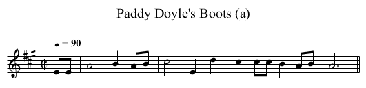 Paddy Doyle's Boots (a) - staff notation