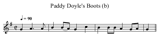 Paddy Doyle's Boots (b) - staff notation