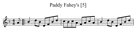 Paddy Fahey's [5] - staff notation