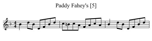 Paddy Fahey's [5] - staff notation