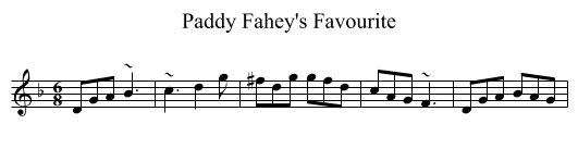 Paddy Fahey's Favourite - staff notation