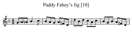 Paddy Fahey’s Jig [10] - staff notation