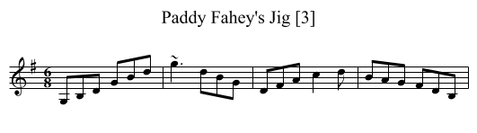 Paddy Fahey's Jig [3] - staff notation