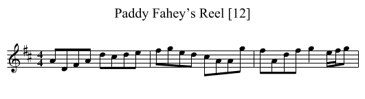 Paddy Fahey’s Reel [12] - staff notation