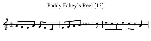 Paddy Fahey’s Reel [13] - staff notation