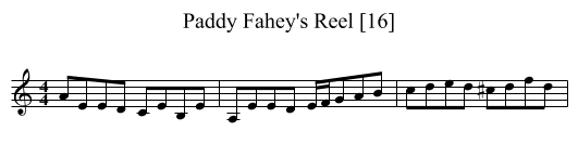 Paddy Fahey's Reel [16] - staff notation