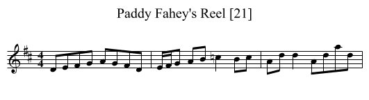 Paddy Fahey's Reel [21] - staff notation