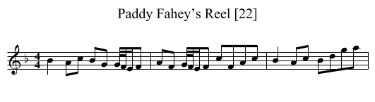 Paddy Fahey’s Reel [22] - staff notation