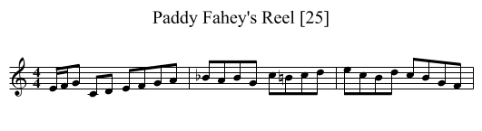 Paddy Fahey's Reel [25] - staff notation