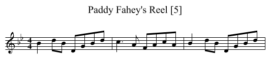 Paddy Fahey's Reel [5] - staff notation