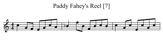 Paddy Fahey's Reel [7] - staff notation