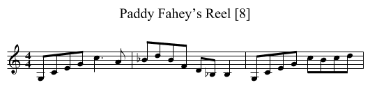 Paddy Fahey’s Reel [8] - staff notation