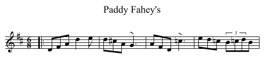 Paddy Fahey's - staff notation