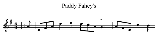 Paddy Fahey's - staff notation