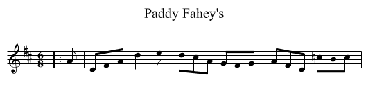 Paddy Fahey's - staff notation