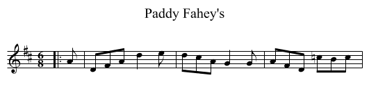 Paddy Fahey's - staff notation