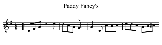 Paddy Fahey's - staff notation