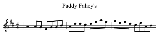 Paddy Fahey's - staff notation