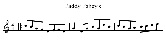 Paddy Fahey's - staff notation