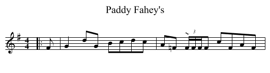 Paddy Fahey's - staff notation