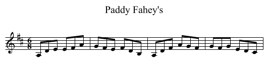 Paddy Fahey's - staff notation