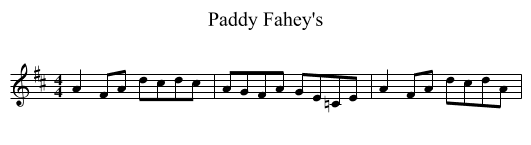 Paddy Fahey's - staff notation