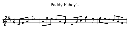 Paddy Fahey's - staff notation