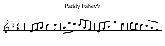 Paddy Fahey's - staff notation