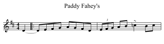 Paddy Fahey's - staff notation