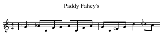 Paddy Fahey's - staff notation