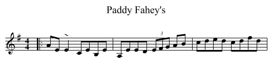 Paddy Fahey's - staff notation