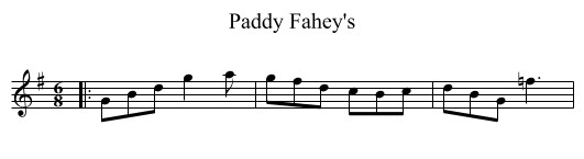 Paddy Fahey's - staff notation