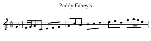 Paddy Fahey's - staff notation