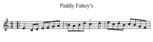 Paddy Fahey's - staff notation