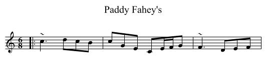 Paddy Fahey's - staff notation