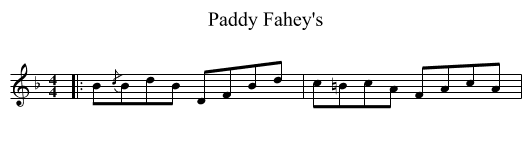 Paddy Fahey's - staff notation