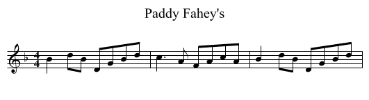 Paddy Fahey's - staff notation