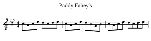 Paddy Fahey's - staff notation