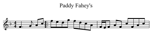 Paddy Fahey's - staff notation