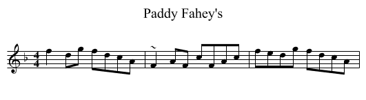 Paddy Fahey's - staff notation