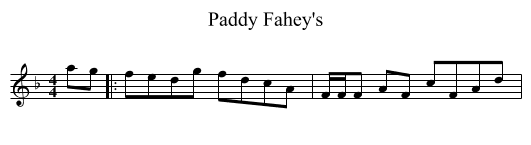 Paddy Fahey's - staff notation