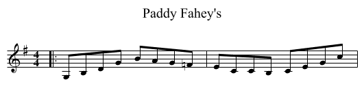 Paddy Fahey's - staff notation