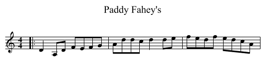 Paddy Fahey's - staff notation