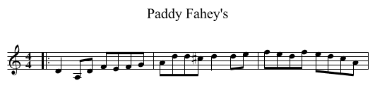 Paddy Fahey's - staff notation